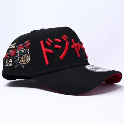 NEW ERA BLACK LOS ANGELES DODGERS KANJI SHOHEI OHTANI EMBROIDERED CASUAL BASEBALL CAP-Maverick