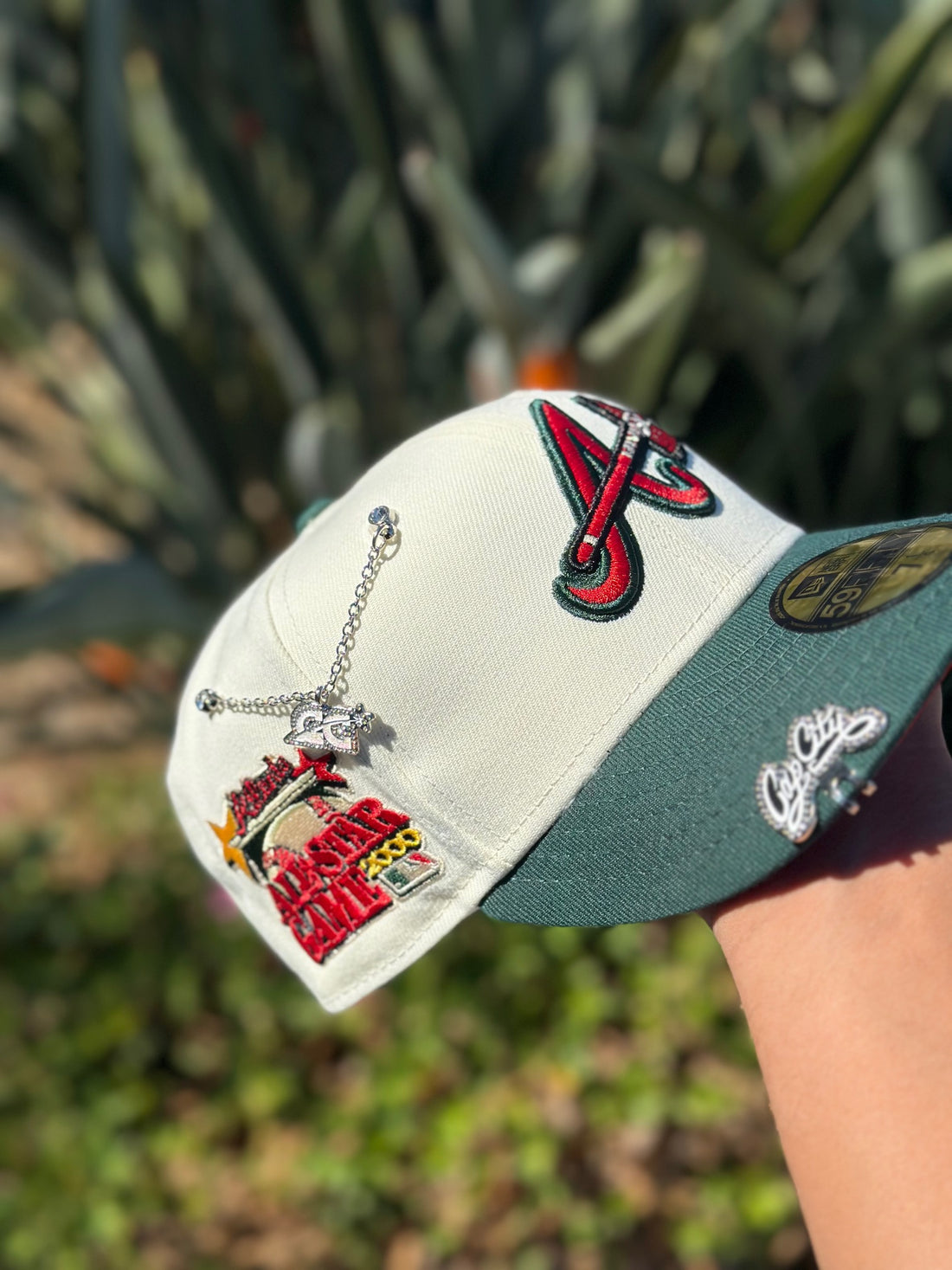 NEW ERA EXCLUSIVE 9FIFTY CHROME WHITE/FORET GREEN ATLANTA BRAVES W/ 2000 ALL STAR GAME PATCH-Maverick