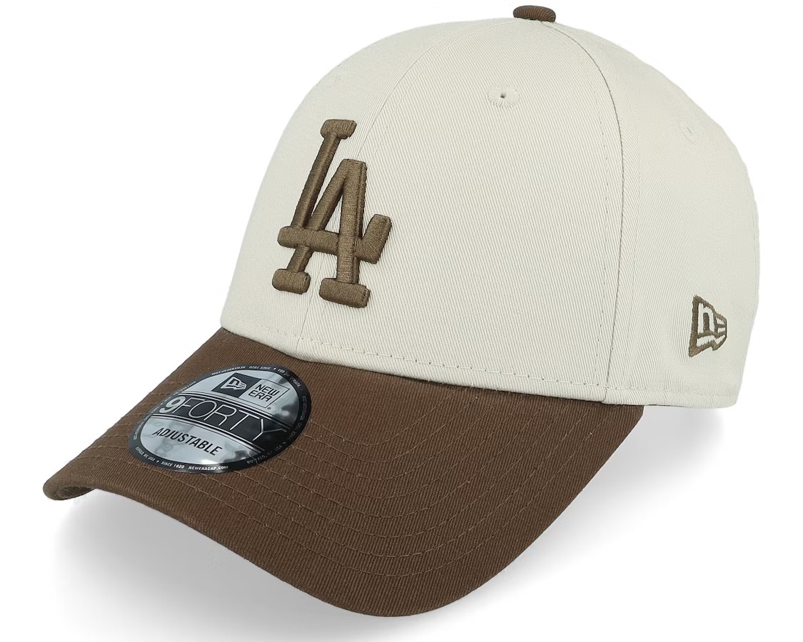 NEW ERA LOS ANGELES DODGERS CONTRAST WORLD SERIES PATCH 9FORTY STONE/BROWN ADJUSTABLE-Maverick