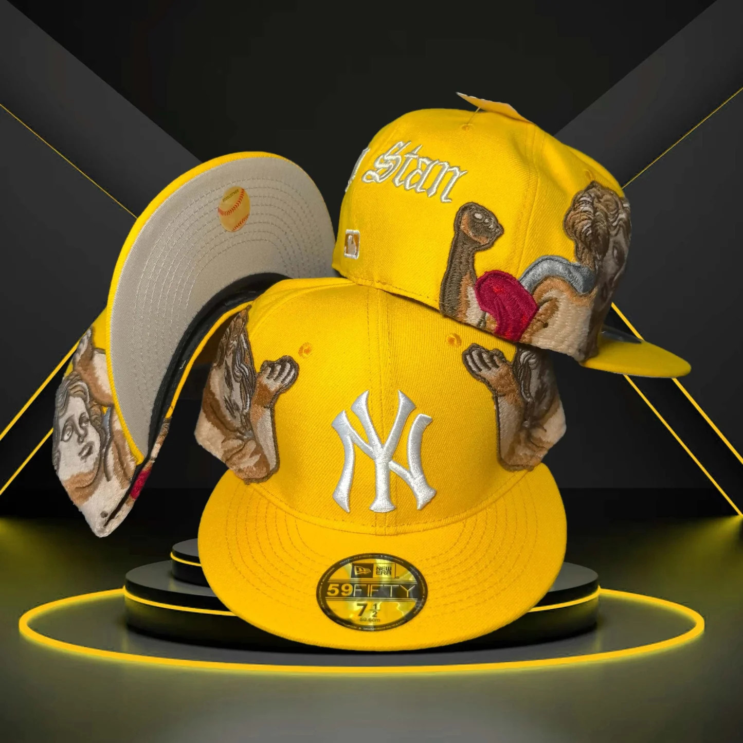 NEW ERA NEW YORK YANKEES JON STAN YELLOW EMBROIDERED CASUAL BASEBALL CAP-Maverick