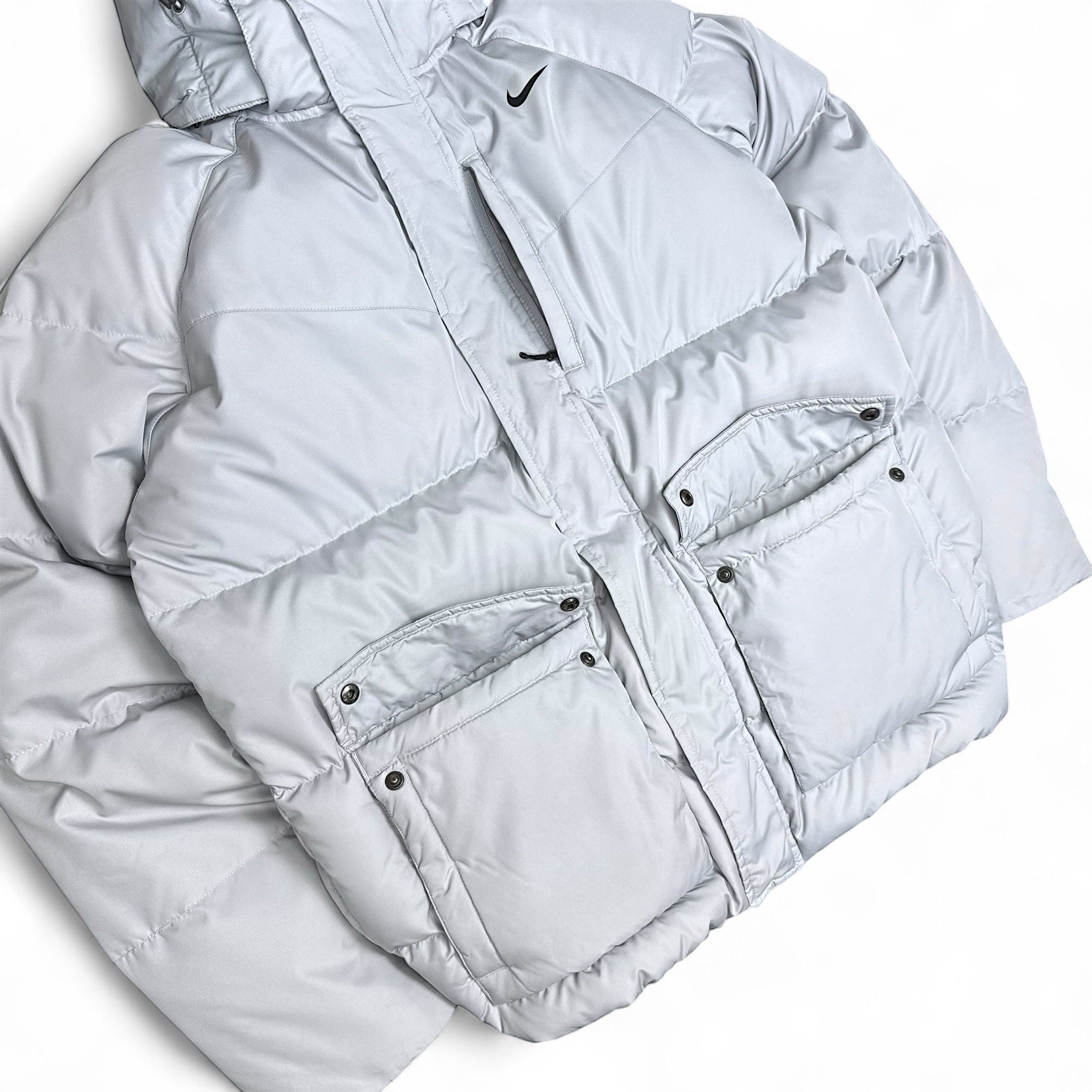 Vintage Y2K Down Pufferjacke Grau-Maverick