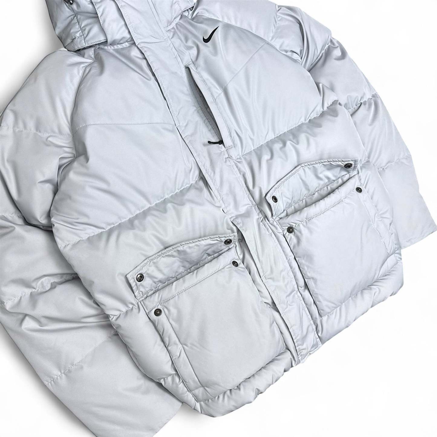 Vintage Y2K Down Pufferjacke Grau-Maverick