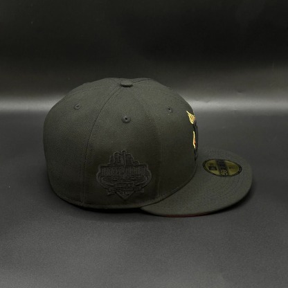 All Black Red LA Dodgers Flames 40th Anniversary 59FlFTY Fitted-Maverick