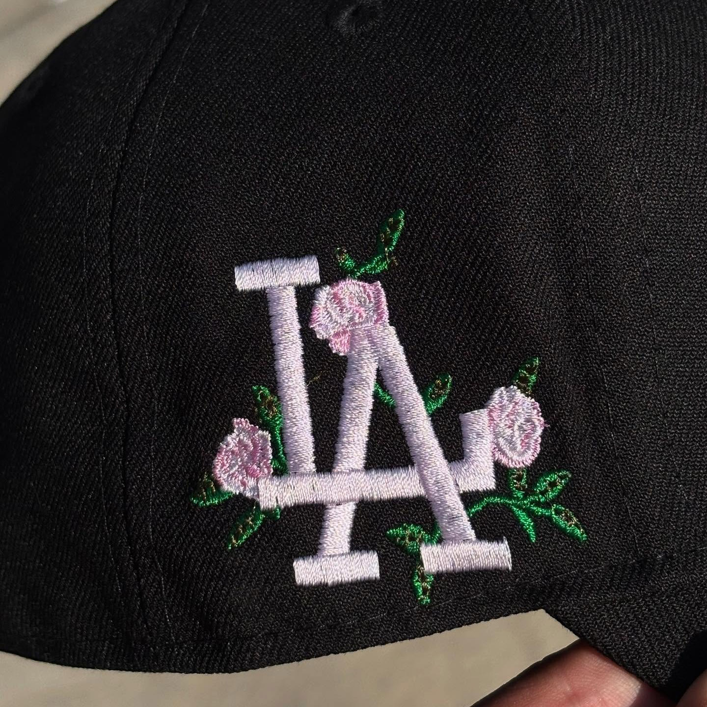 NEW ERA  LOS ANGELES DODGERS SCRIPT BLACK PINK PRIME EMBROIDERED CASUAL BASEBALL CAP-Maverick