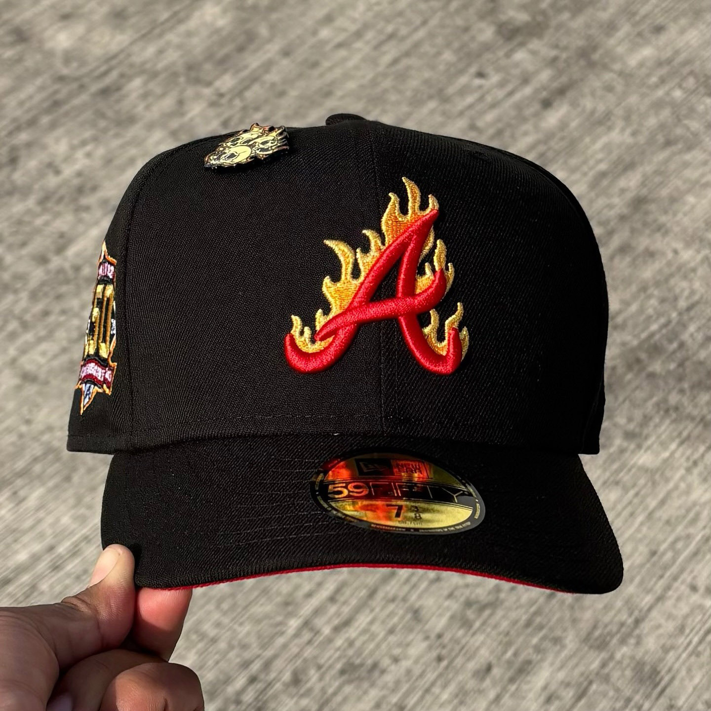 NEW ERA ATLANTA BRAVES 150TH ANNIVERSARY FLAME BLACK PRIME EDITION EMBROIDERED CASUAL BASEBALL CAP-Maverick
