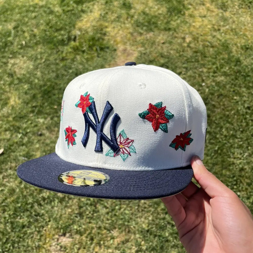 NEW ERA NEW YORK YANKEES POINSETTIA EMBROIDERED CASUAL BASEBALL CAP-Maverick