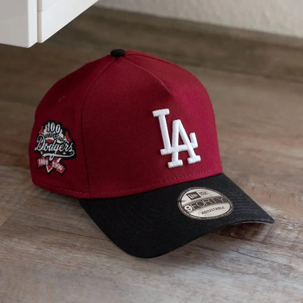 NEW ERA 9FORTY A-FRAME MLB LOS ANGELES DODGERS 100TH ANNIVERSARY TWO TONE / PINK UV SNAPBACK CAP HAT MLB-Maverick