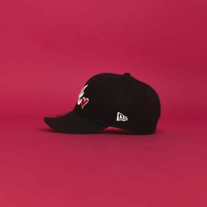 NEW ERA 59FIFTY BLACK ATLANTA BRAVES W/ RED HEART + 1999 WORLD SERIES SIDE PATCH-Maverick
