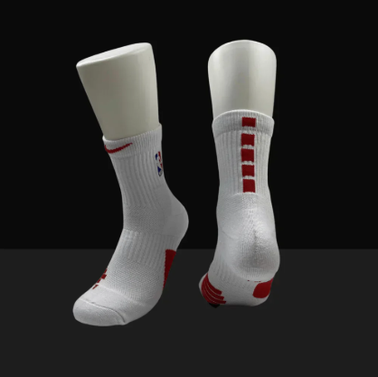 Hoop ArmourMid Length Elite Socks White/Red-Maverick