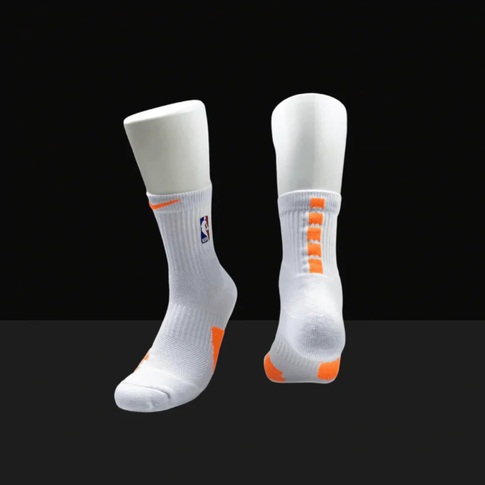 Hoop ArmourMid Length Elite Socks White/Orange-Maverick