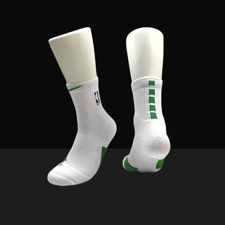 Hoop ArmourMid Length Elite Socks White/Green-Maverick