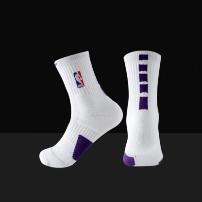 Hoop ArmourMid Length Elite Socks White/Purple-Maverick