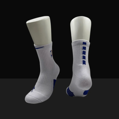 Hoop ArmourMid Length Elite Socks White/Navy-Maverick
