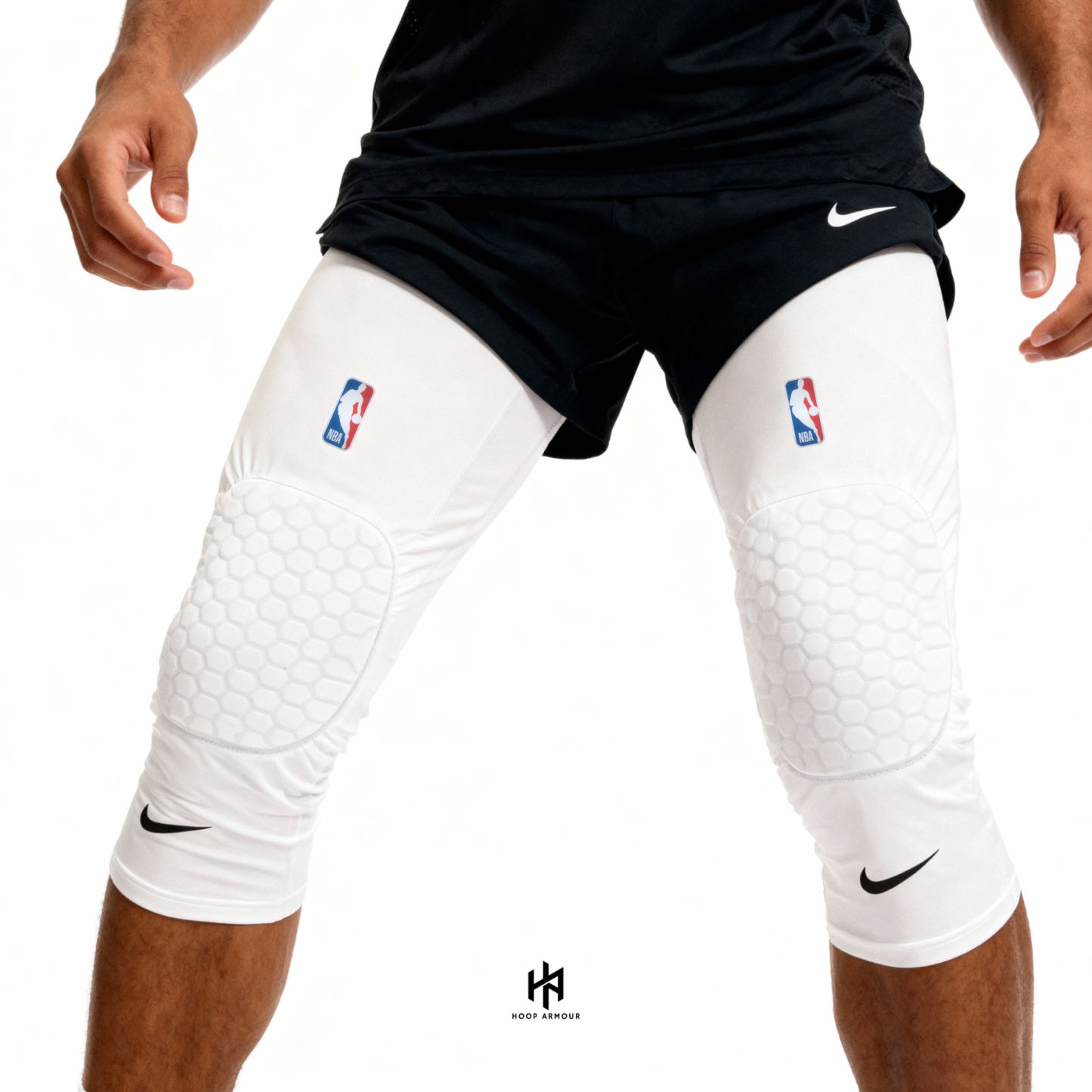 Elite Pro White Compression Padded Knee Sleeve-Maverick