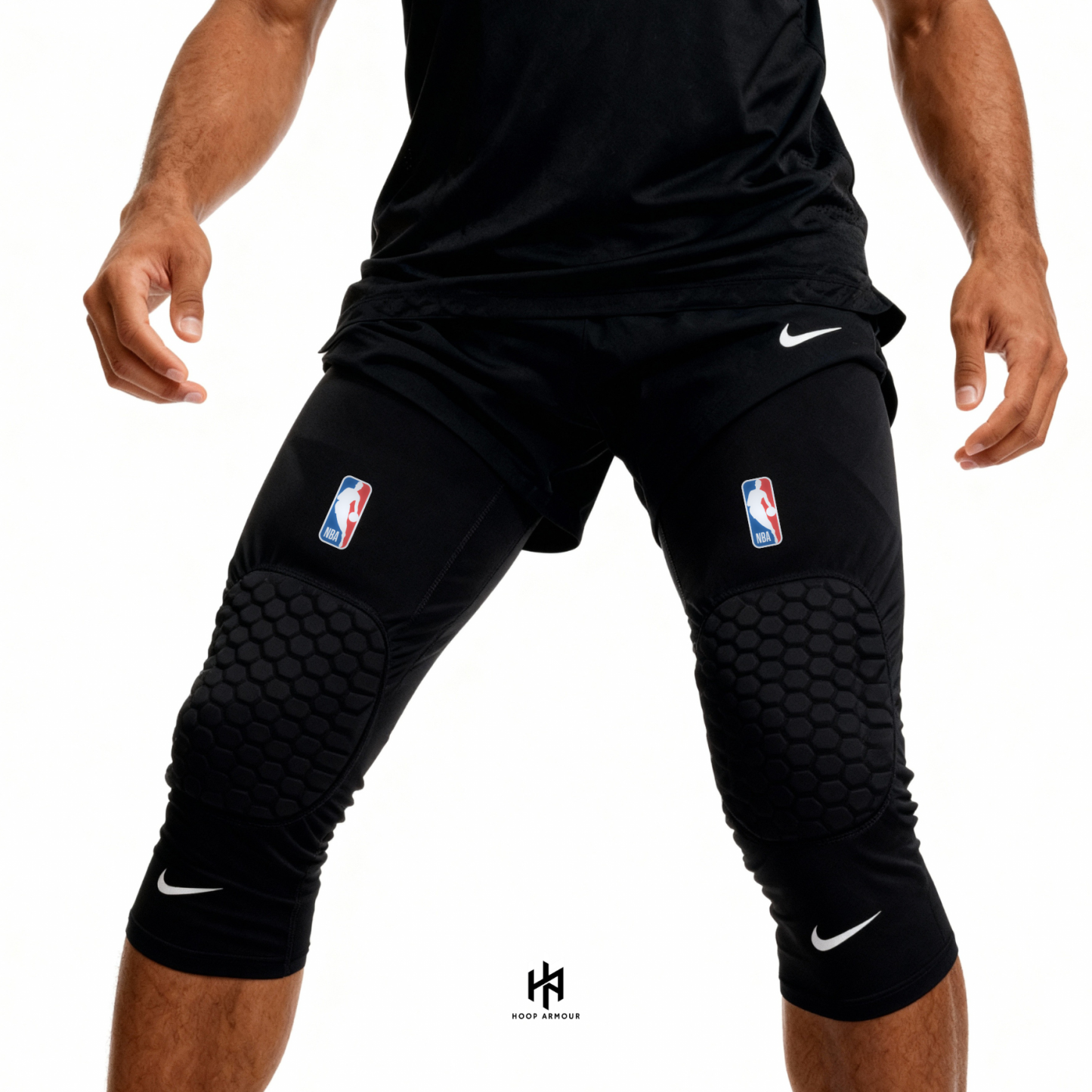 Elite Pro Black Compression Padded Knee Sleeve-Maverick