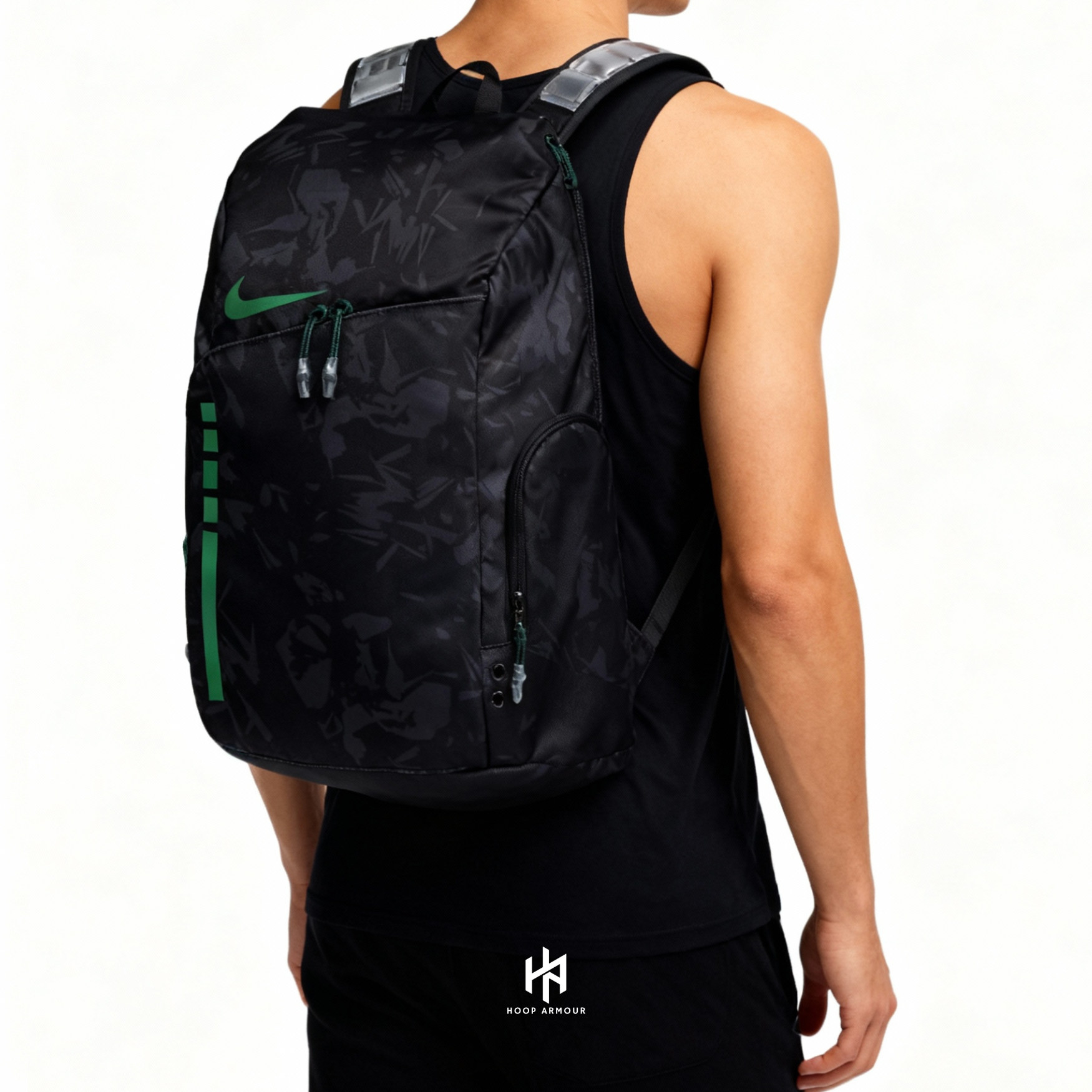 Hoop Armour Elite Backpack Black Green-Maverick