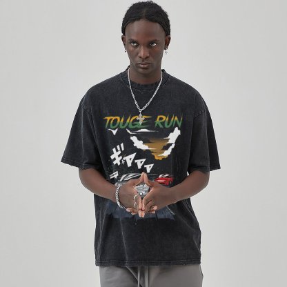 Unisex Vintage Solid Wash Denim T-Shirts 1016