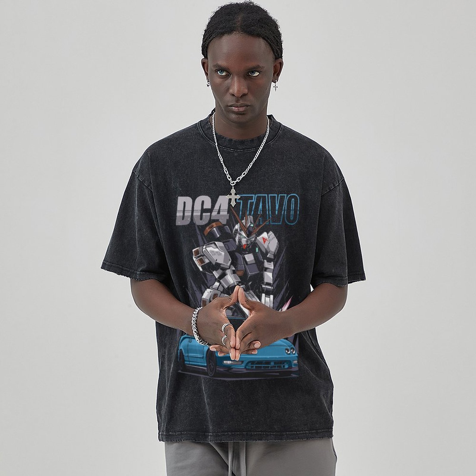 Unisex Vintage Solid Wash Denim T-Shirts 1026