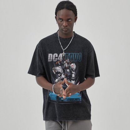 Unisex Vintage Solid Wash Denim T-Shirts 1026