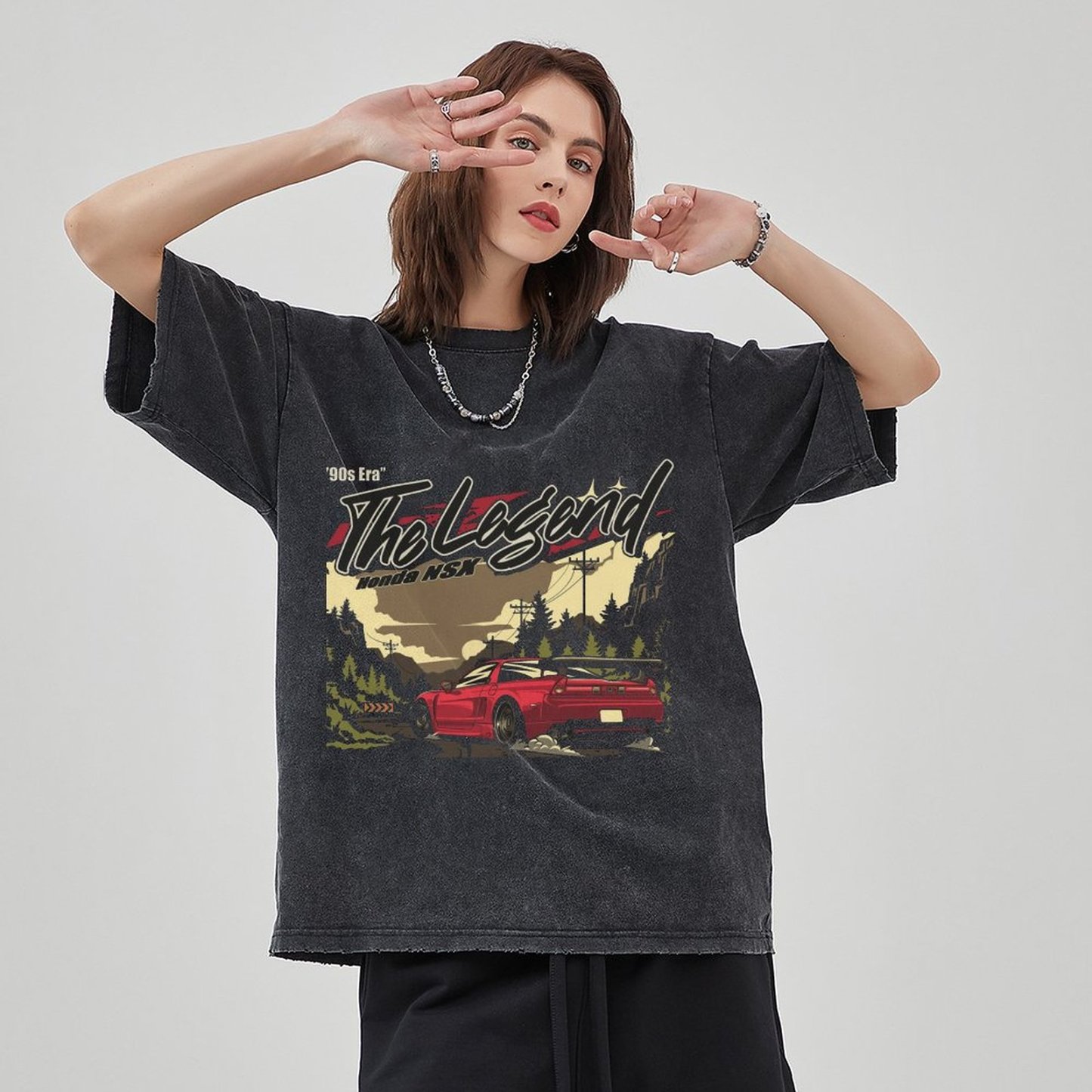 Unisex Vintage Solid Wash Denim T-Shirts 1014