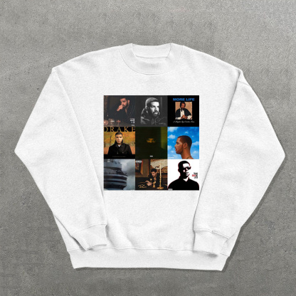 Fashion Rapper Printed Crew Neck Sweatshirt