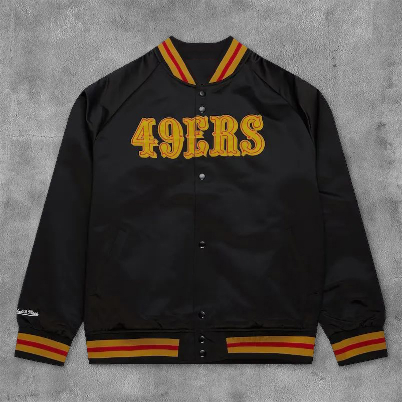 Fashion 49ers Print Long Sleeve Baseball Jacket-Maverick