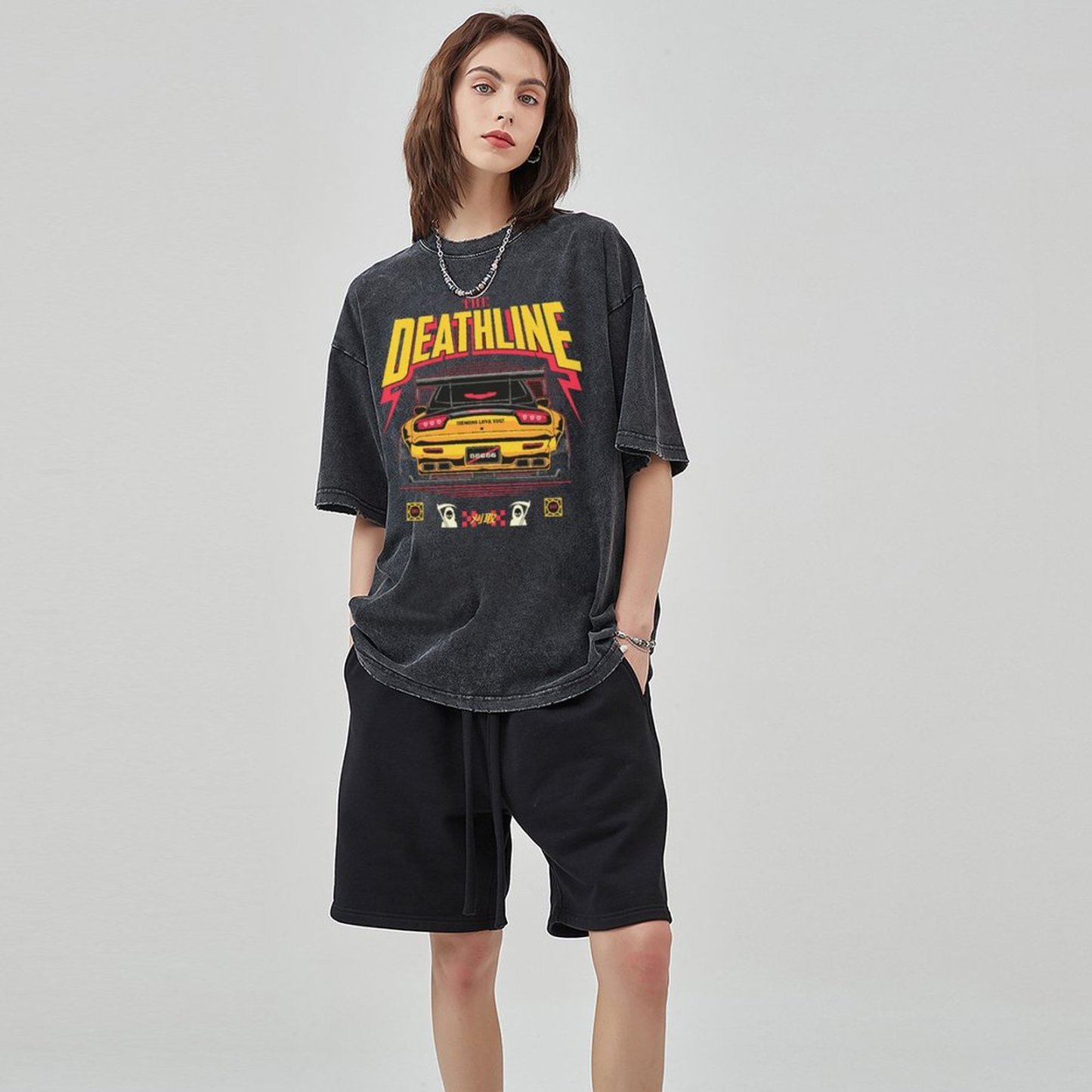 Unisex Vintage Solid Wash Denim T-Shirts 1004