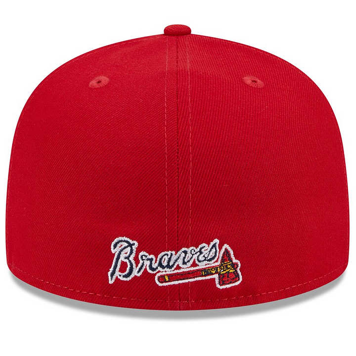 NEW ERA ATLANTA BRAVES NAVY/RED GAMEDAY SIDESWIPE EMBROIDERED CASUAL BASEBALL CAP-Maverick