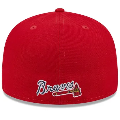 NEW ERA ATLANTA BRAVES NAVY/RED GAMEDAY SIDESWIPE EMBROIDERED CASUAL BASEBALL CAP-Maverick