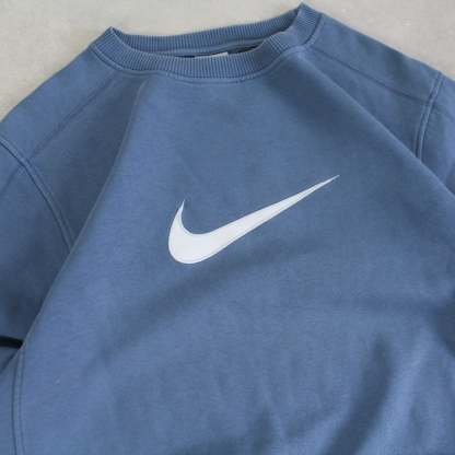 RARE 2000s  Swoosh Sweatshirt Blue-Maverick