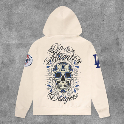 Stylish Los Angeles Skull Print Long Sleeve Hoodies-Maverick