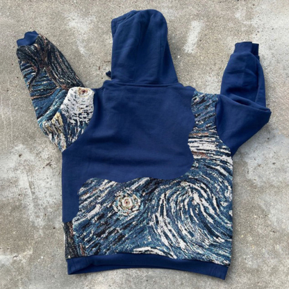 Cowboys Spliced Print Long Sleeve Hoodies-Maverick