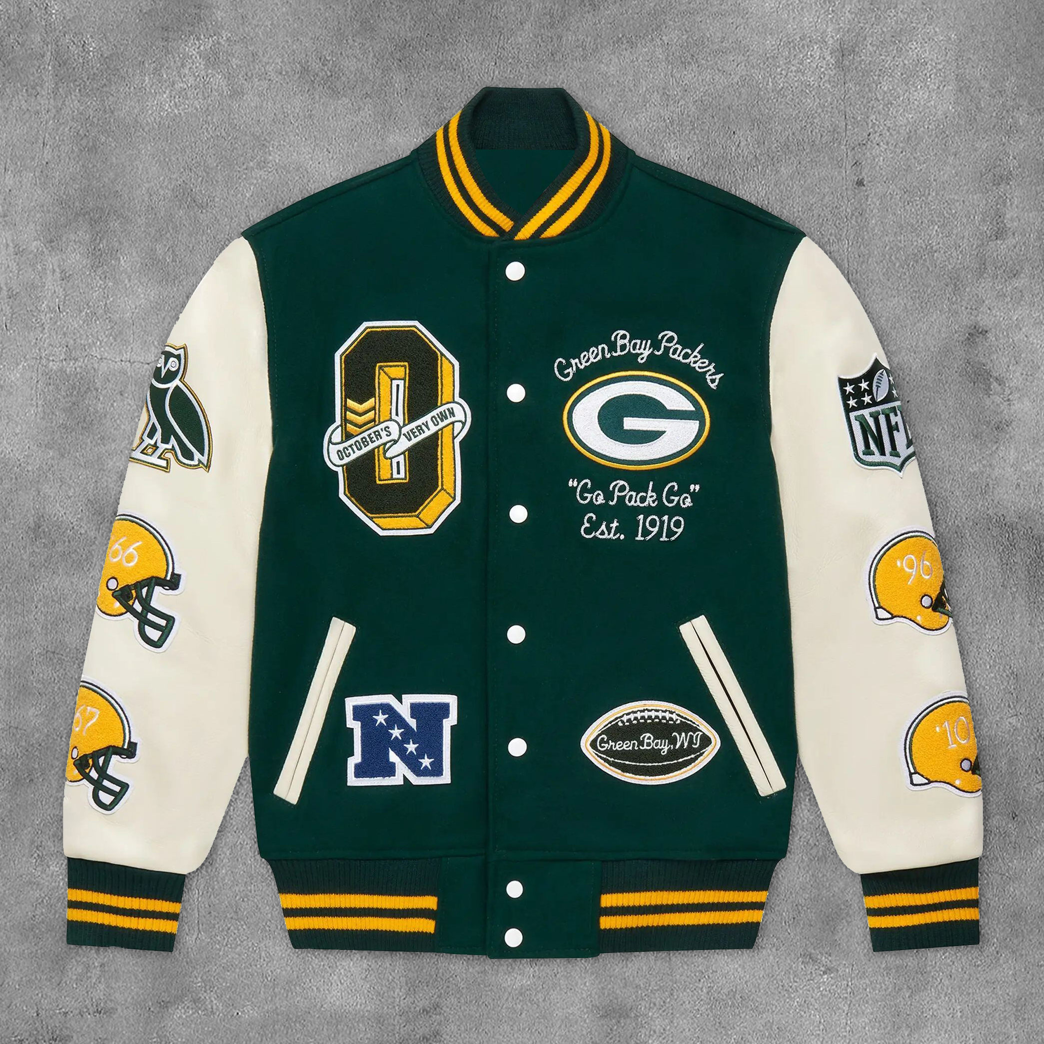 Stylish Packers Print Long Sleeve Baseball Jacket-Maverick
