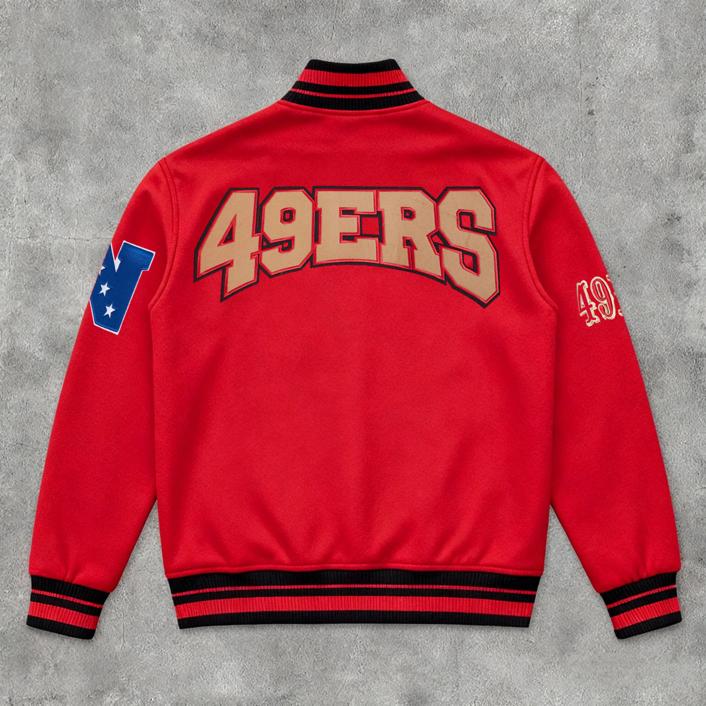 Street Personalized 49ers Print Long Sleeve Baseball Jacket-Maverick