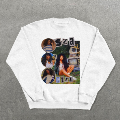 Fashion Rapper Printed Crew Neck Sweatshirt