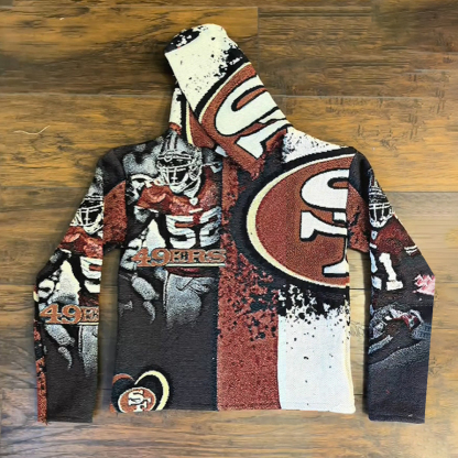 Stylish 49ers Print Long Sleeve Hoodies-Maverick