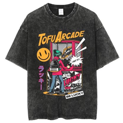 Unisex Vintage Solid Wash Denim T-Shirts 1007