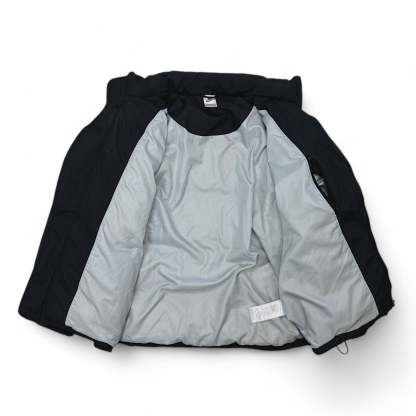 Vintage 90s Rare Down Spellout Pufferjacke Schwarz