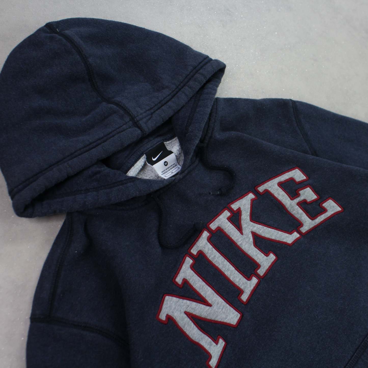 RARE 2000s  Spell Out Hoodie Navy-Maverick
