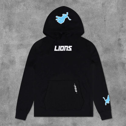Casual Stylish Lions Print Long Sleeve Hoodies-Maverick