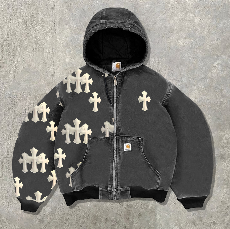 Vintage Cross Zipper Lined Zipper Jacket-Maverick