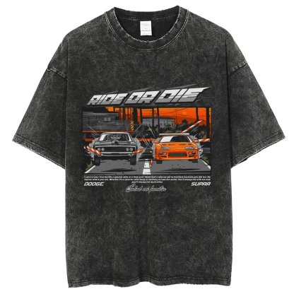 Unisex Vintage Solid Wash Denim T-Shirts 1025