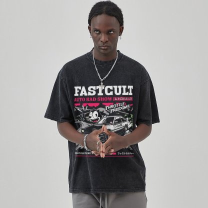 Unisex Vintage Solid Wash Denim T-Shirts 1005