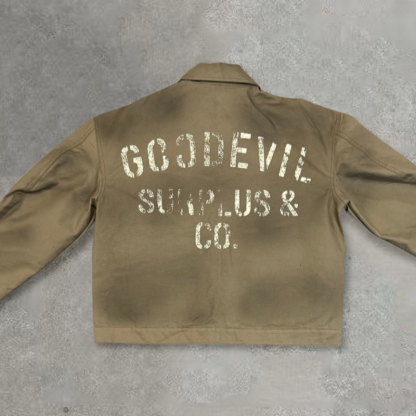 Retro Thin Print Dirty Jacket-Maverick