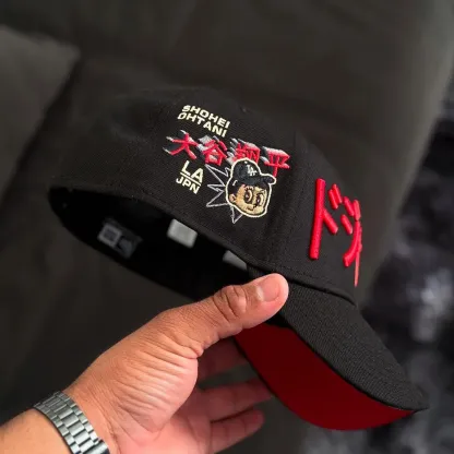 NEW ERA BLACK LOS ANGELES DODGERS KANJI SHOHEI OHTANI EMBROIDERED CASUAL BASEBALL CAP-Maverick