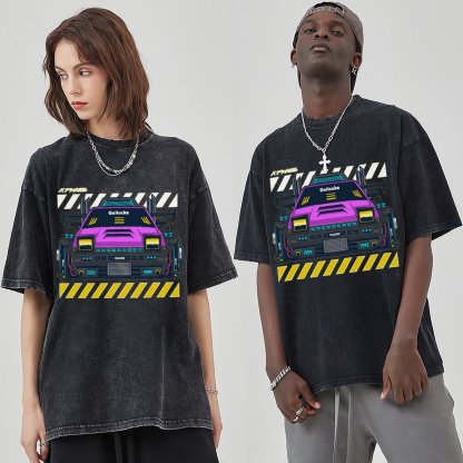 Unisex Vintage Solid Wash Denim T-Shirts 1002