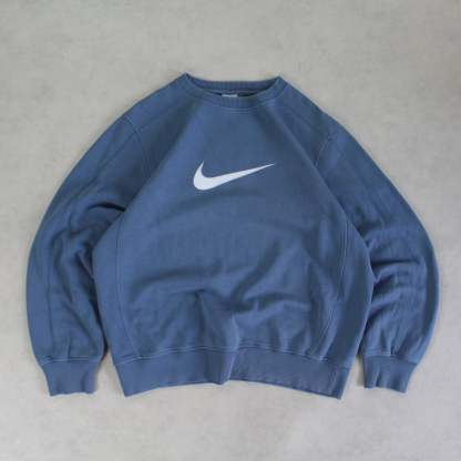RARE 2000s  Swoosh Sweatshirt Blue-Maverick