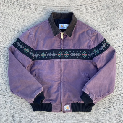 Vintage tribal pattern zip-up jacket-Maverick