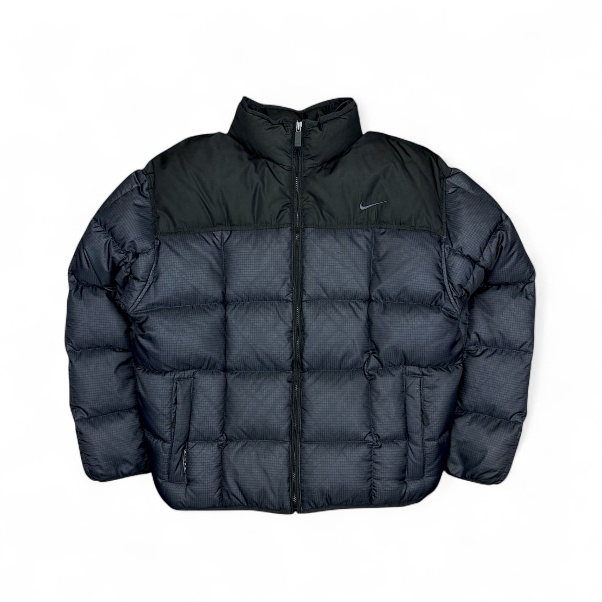 Vintage 90s rare Center-Swoosh Down Pufferjacke Navy-Maverick