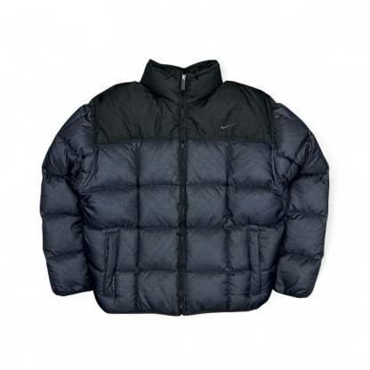 Vintage 90s rare Center-Swoosh Down Pufferjacke Navy-Maverick